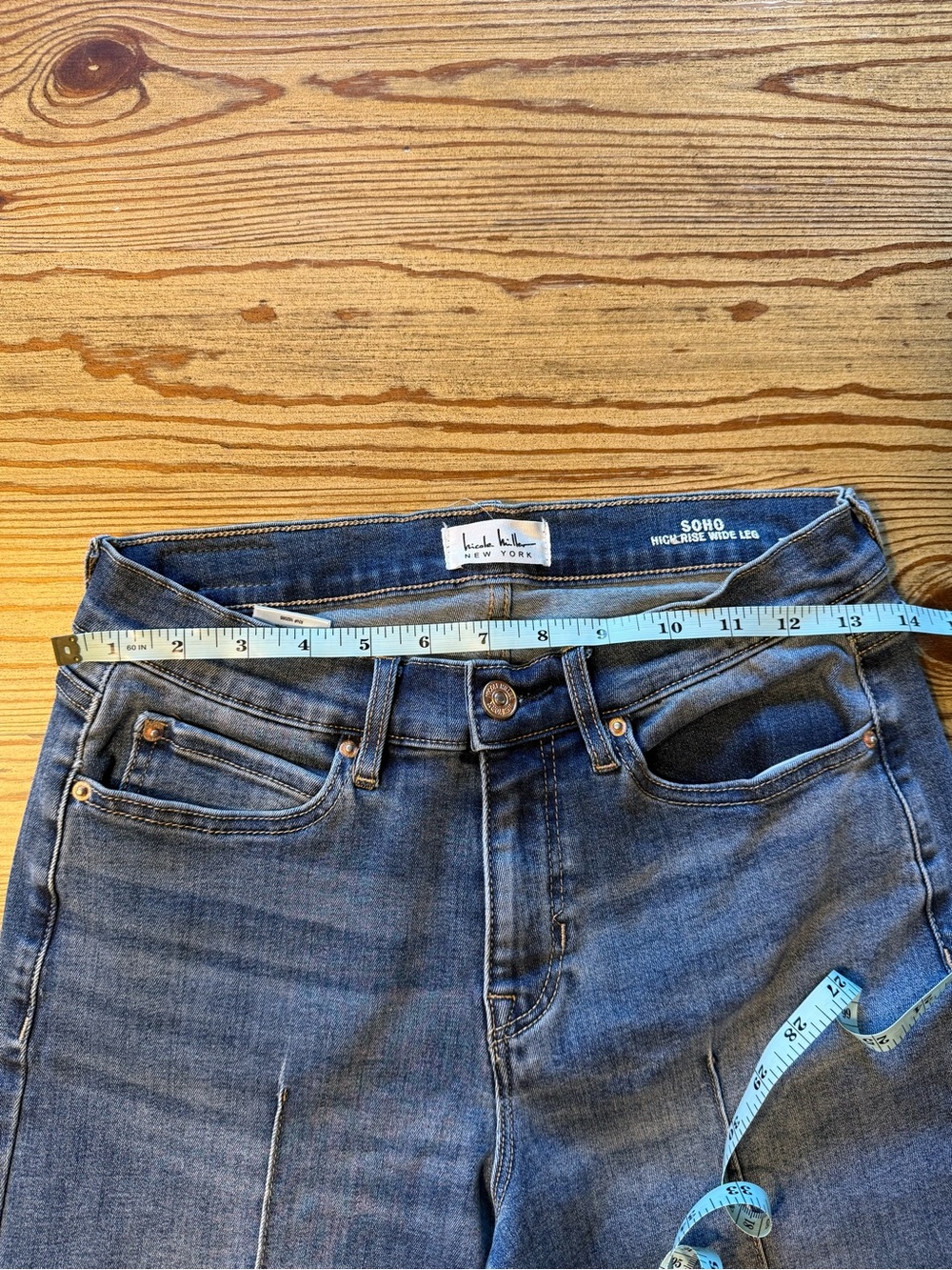 Wide-Leg Ankle Jeans in Medium Blue by - Picture 5 of 6